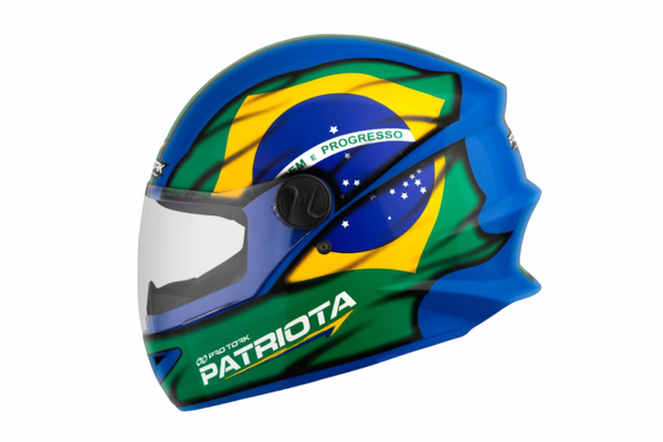Capacete fechado Pro Tork R8 Patriota azul e verde