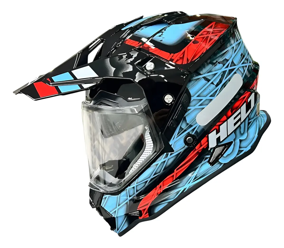Capacete Helt Cross Vision Glass Aventure com óculos interno