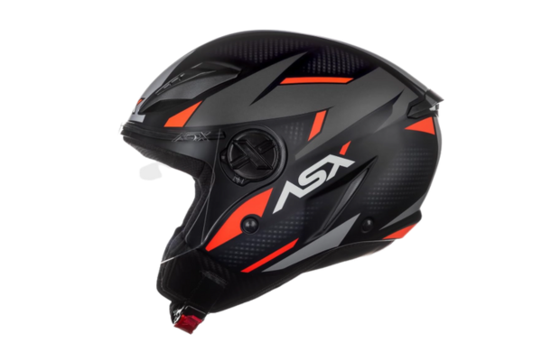 capacete aberto para scooter axx preto e laranja