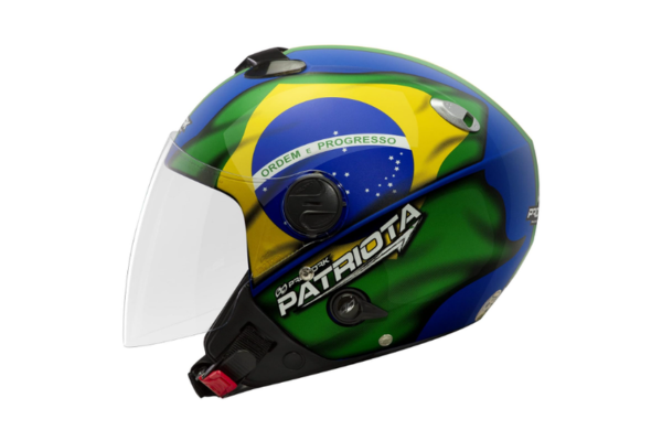 CAPACETE ABERTO PRO TORK NEW ATOMIC PATRIOTA AZUL VERDE TAM. 60