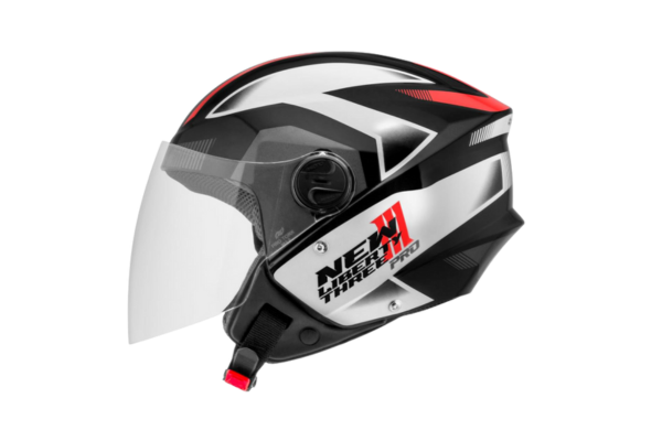 CAPACETE ABERTO PRO TORK NEW LIBERTY 3 PRO BRILHANTE PRETO – VERMELHO TAM. 58