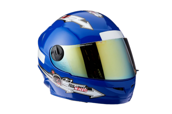 CAPACETE FECHADO PRO TORK LIBERTY FOR KIDS SOLID AZUL TAM. 54 VIS. DOURADA