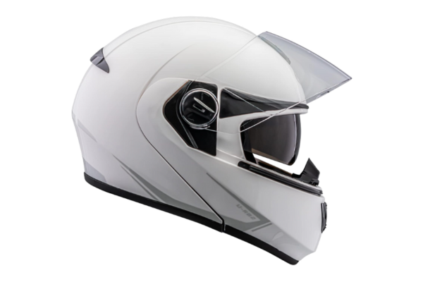 Capacete Articulável Moto Peels U-RB2 Classic Branco/Prata 56