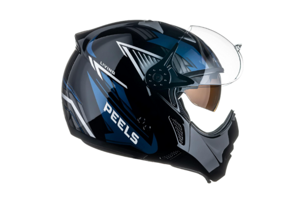 Capacete Moto Peels Mirage Living Preto Brilhante e Azul