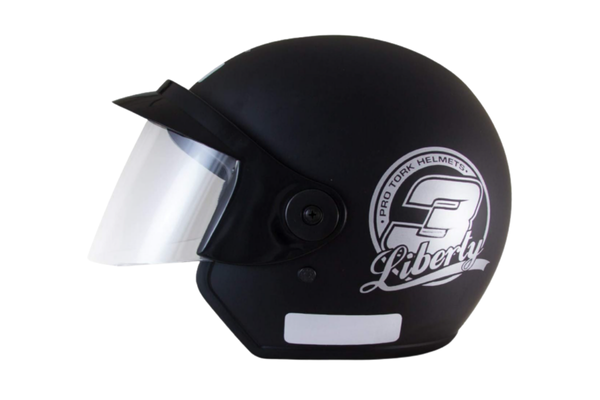 CAPACETE ABERTO PRO TORK LIBERTY 3 SOLID PRETO FOSCO TAM. 60