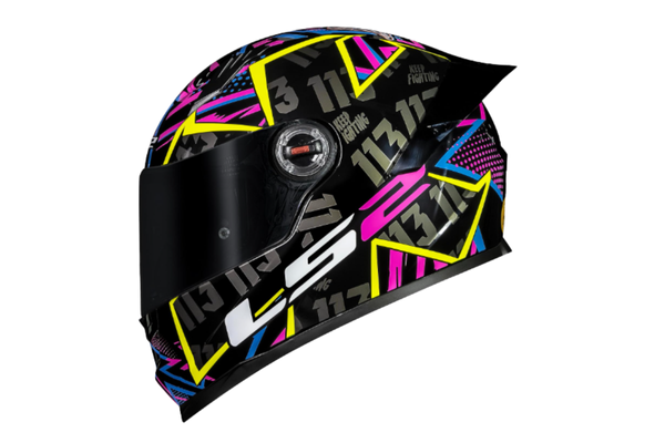 Capacete Moto Ls2 Ff358 S Digital Rafael Paschoalin Spoiler