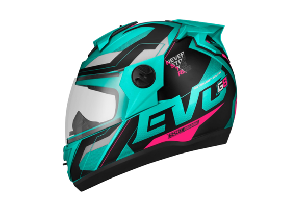 CAPACETE FECHADO PRO TORK EVOLUTION 788 G8 EVO FOSCO VERDE TURQUESA