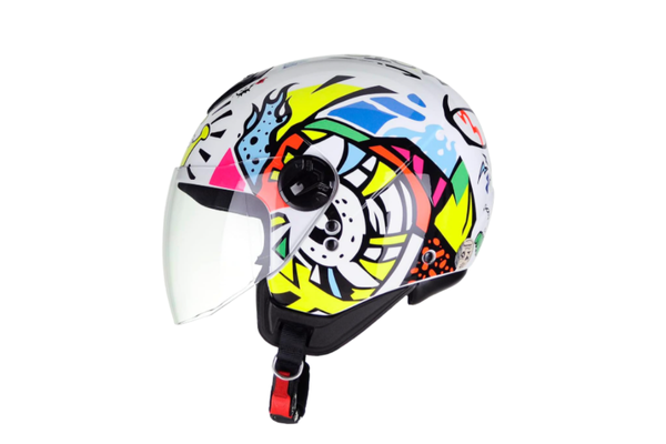 Capacete Aberto Moto Peels Freeway King Branco/Color 58