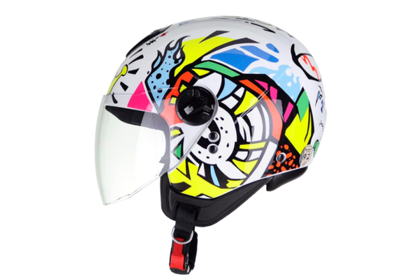 Capacete Aberto Moto Peels Freeway King Branco/Color 58