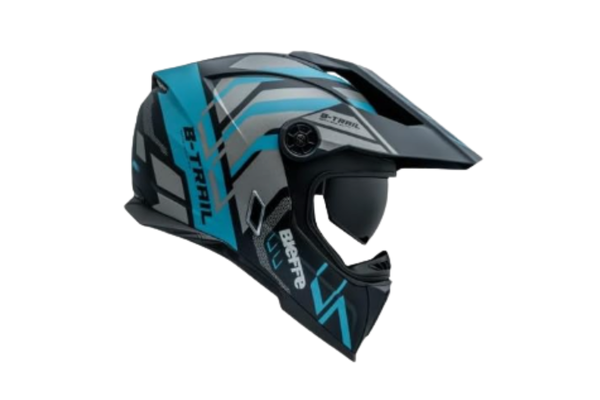 Capacete Masculino Bieffe B-Trail Defender Azul Moto Pala