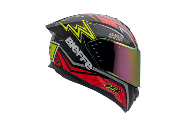 Capacete Moto Masculino Bieffe B12 Qtr Vermelho Aerofolio
