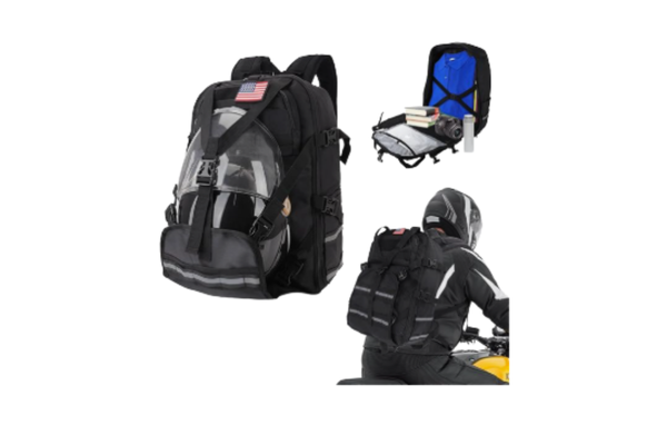 Bvomheez Mochila de capacete para motociclismo, suporte de capacete, bolsa de ciclismo, 35 L, grande capacidade, uso à prova d'água