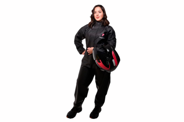 Capa de Chuva para Motociclista Modelo Feminino Preto (GG)