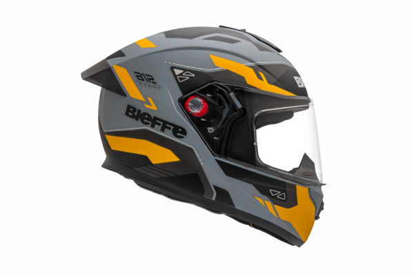 Capacete Bieffe B12 Avant Esportivo Cinza Moto Aerofolio