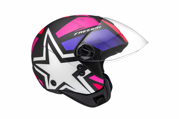 Capacete Feminino Aberto Peels Freeway 1 St Rosa Roxo Moto