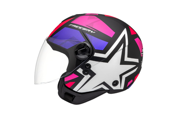 Capacete Feminino Aberto Peels Freeway 1 St Rosa Roxo Moto