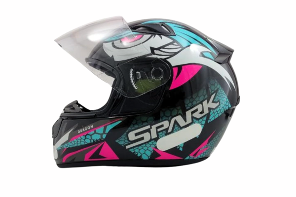 Capacete Feminino Moto Ebf Spark Dragon Tiffany Rosa