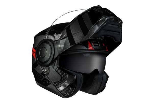 Capacete Ls2 Ff902 Scope Hamr Preto Vermelho c/ Óculos 62/XL