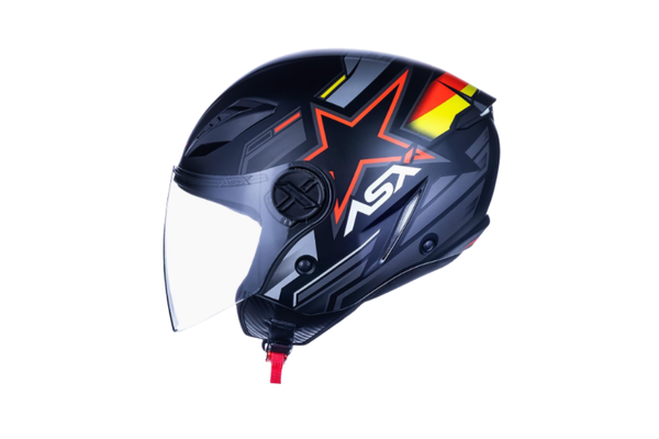 Capacete Masculino Asx Estrela Aberto City Air Pilot Moto
