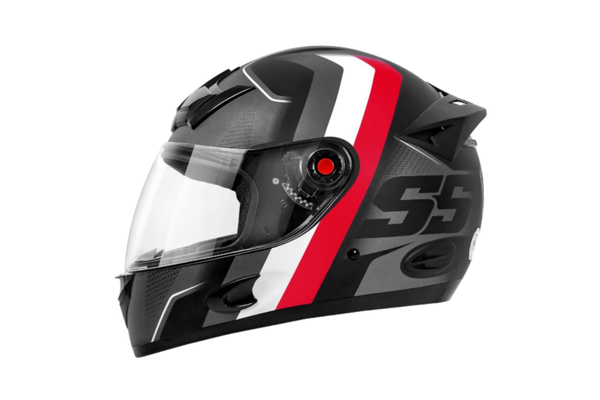 Capacete Mixs MX5 Super Speed Fosco 62 Cinza/Vermelho