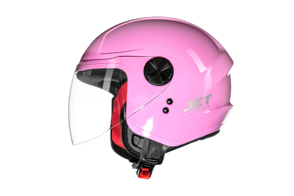 Capacete Moto Aberto Fly New Jet Rosa Brilhante