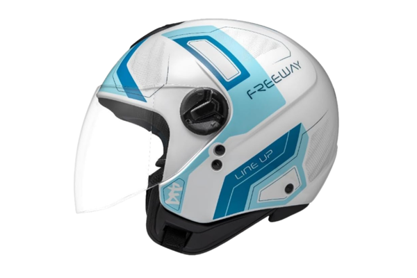 Capacete Moto Aberto Peels Freeway Line Up Branco Azul