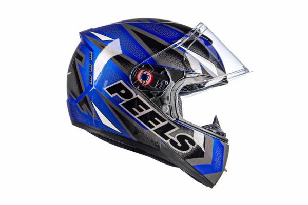 Capacete Moto Fechado Peels Icon Fast Azul Metalizado Brilhante