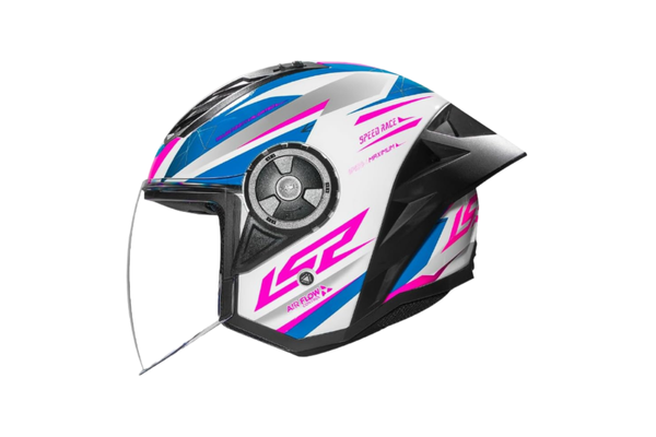 Capacete Moto Ls2 Aberto Airflow 2 Of616 Spoiler Draze Rosa