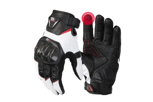 KEMIMOTO Luvas de couro de carneiro para motociclistas, luvas protetoras de motocicleta para motocross,