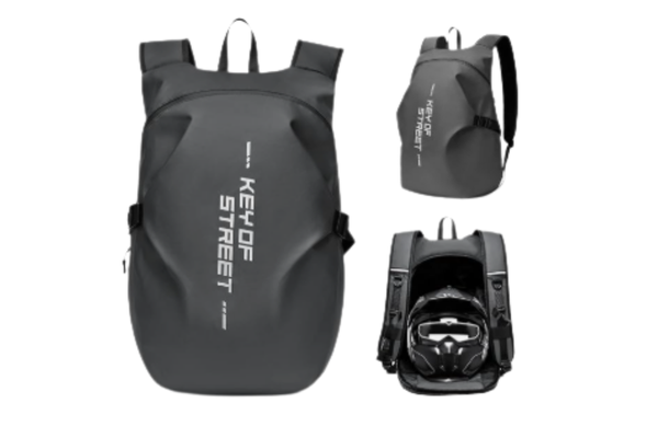 Mochila para Motociclista 40L Impermeável - Capacete Integrado,