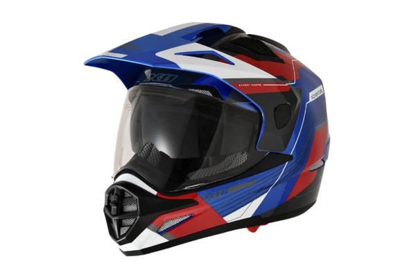 CAPACETE X11 - CROSSOVER ADVENTURE - C/ÓCULOS - azul/VERMELHO