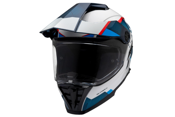  Capacete Masculino Bieffe B-Trail Frontier Azul Oculos Moto