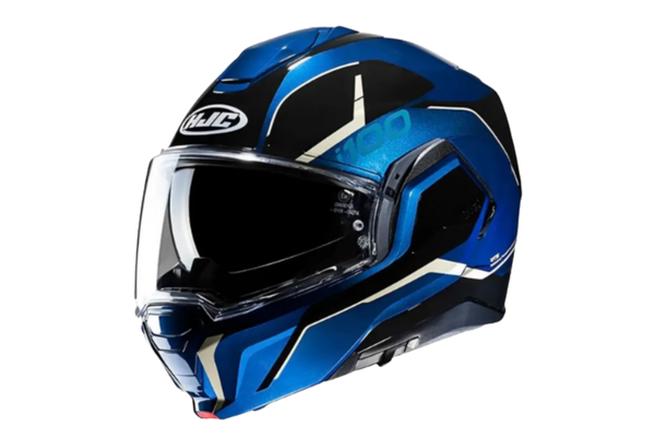 Capacete Hjc I100 180 Articulado Lorix Preto Azul Branco